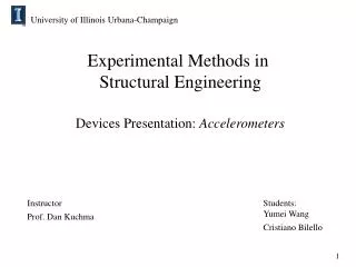 Experimental Methods in Structural Engineering