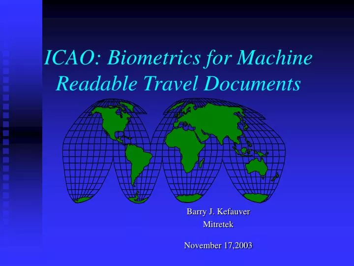 icao biometrics for machine readable travel documents