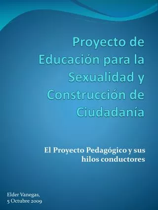 Proyecto de Educación para la Sexualidad y Construcción de Ciudadanía