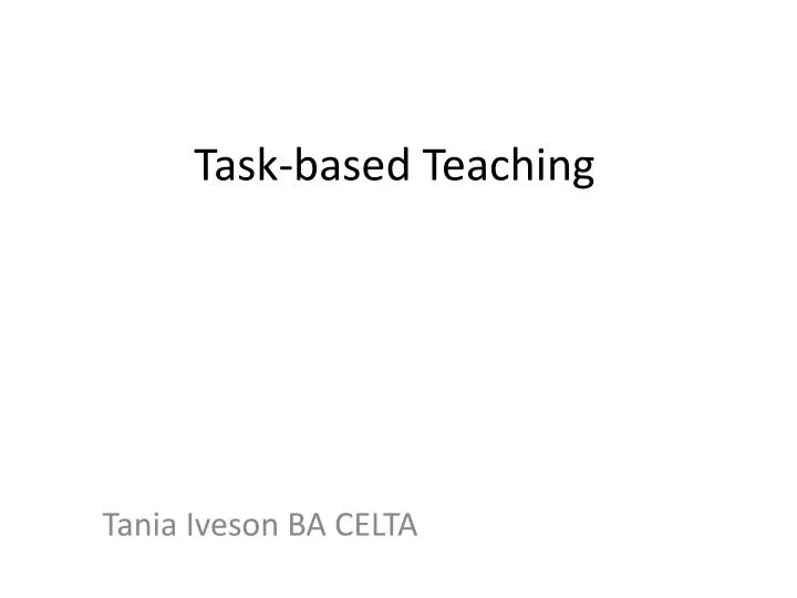 task based teaching