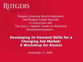 Developing In-Demand Skills for a Changing Job Market: A Workshop for Alumni