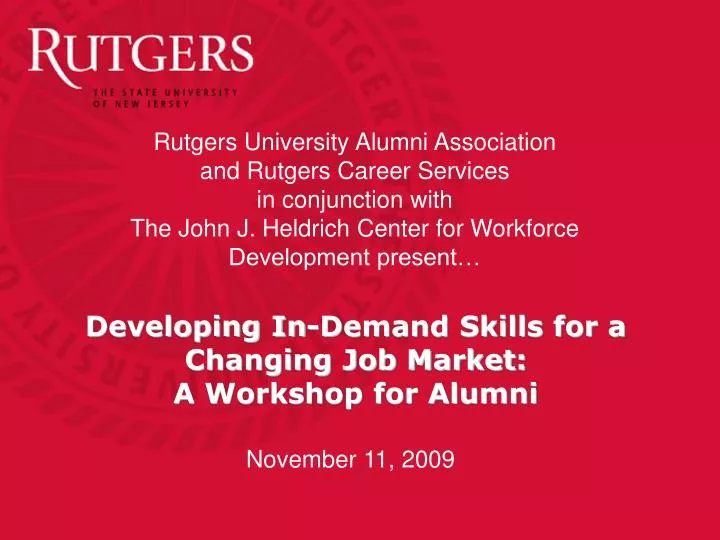 developing in demand skills for a changing job market a workshop for alumni