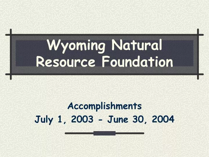 wyoming natural resource foundation