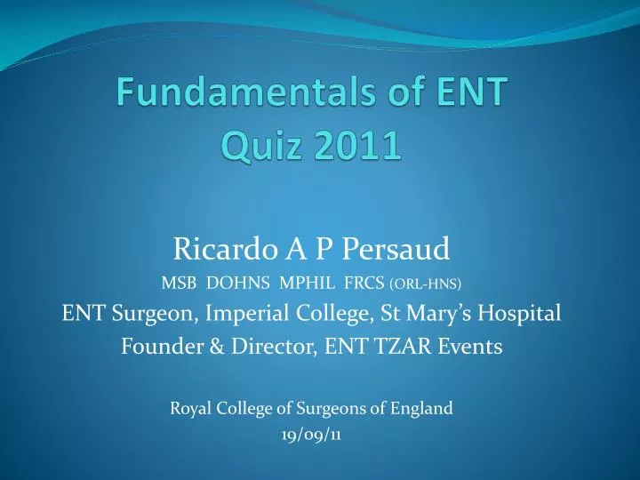fundamentals of ent quiz 2011