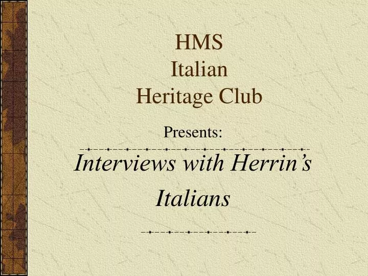 hms italian heritage club