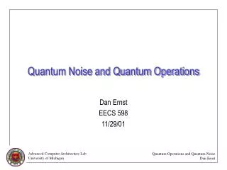 Quantum Noise and Quantum Operations
