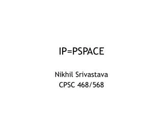 IP=PSPACE