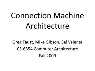 Connection Machine Architecture