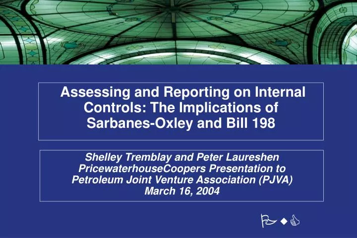 assessing and reporting on internal controls the implications of sarbanes oxley and bill 198