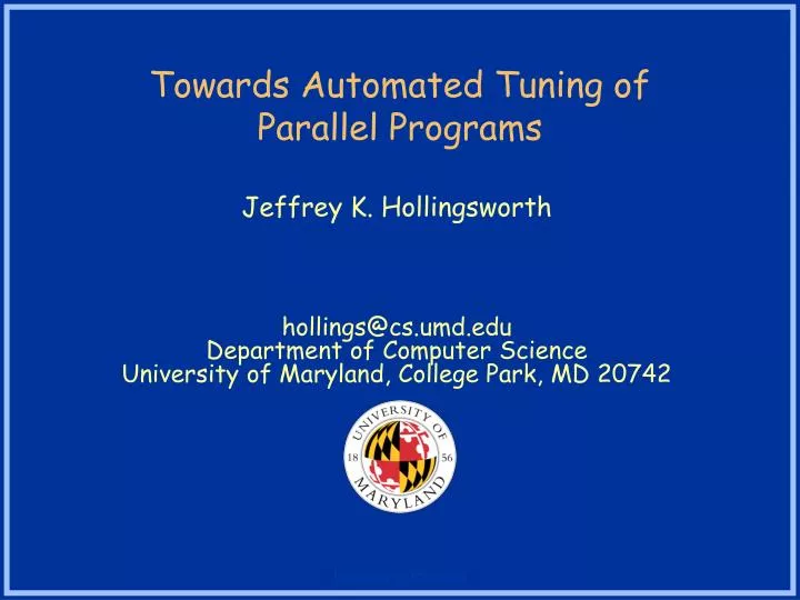 towards automated tuning of parallel programs