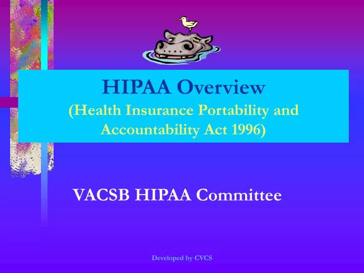 hipaa overview health insurance portability and accountability act 1996