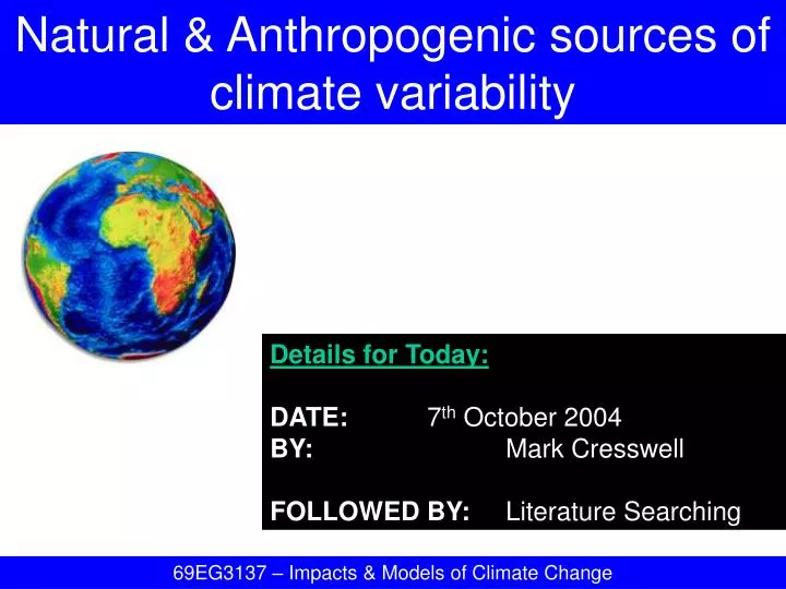 natural anthropogenic sources of climate variability