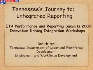 Tennessee’s Journey to: Integrated Reporting