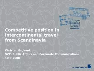 Competitive position in intercontinental travel from Scandinavia
