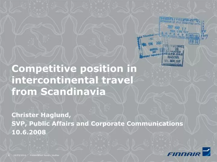competitive position in intercontinental travel from scandinavia