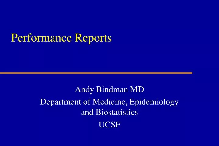 performance reports