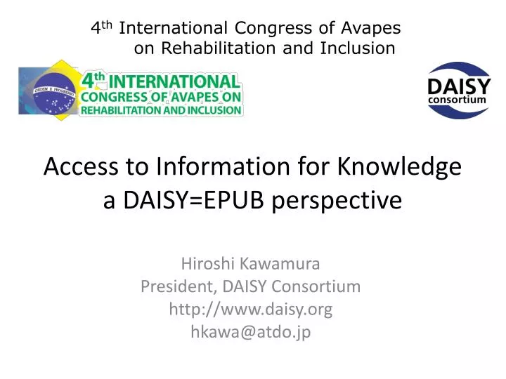 access to information for knowledge a daisy epub perspective