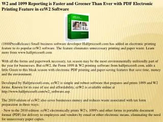 W2 and 1099 Reporting is Faster and Greener Than Ever with P