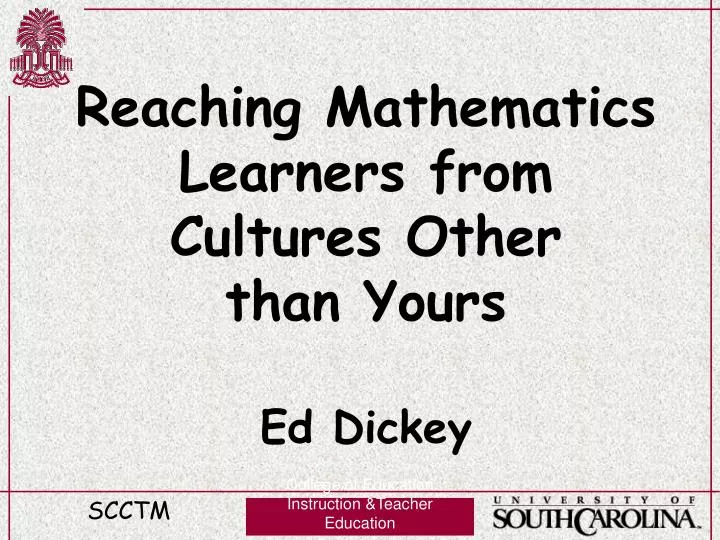 reaching mathematics learners from cultures other than yours ed dickey