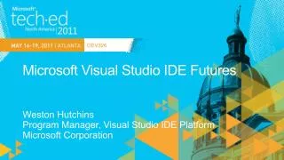 Microsoft Visual Studio IDE Futures