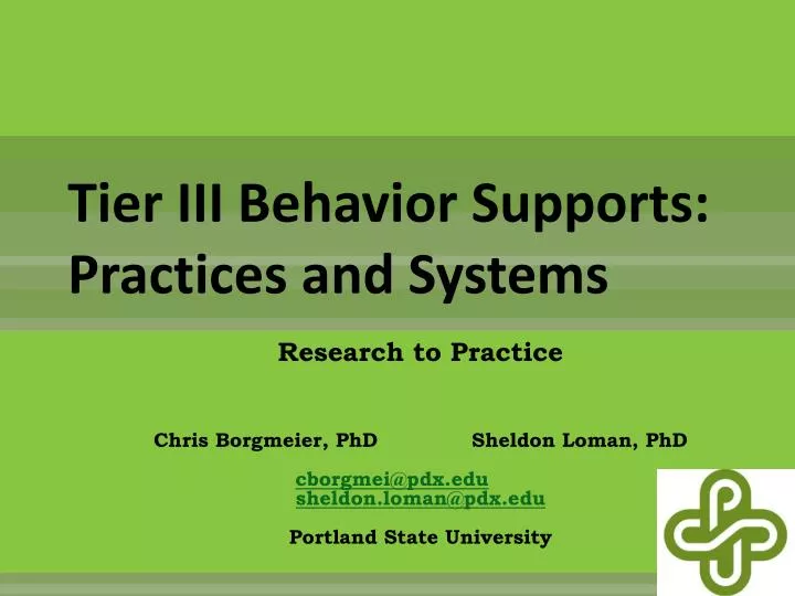 tier iii behavior supports practices and systems