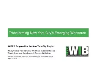 Transforming New York City’s Emerging Workforce