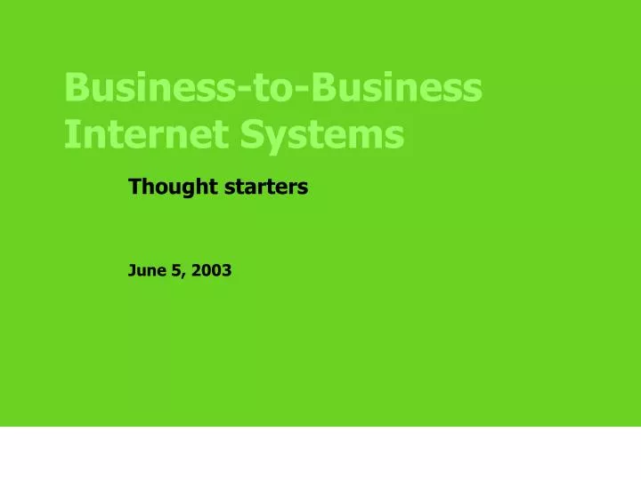 business to business internet systems