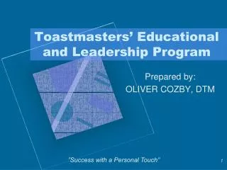 Toastmasters’ Educational and Leadership Program