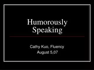 Humorously Speaking