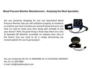 Blood Pressure Monitor Manufacturers - Analyzing the Most Sp