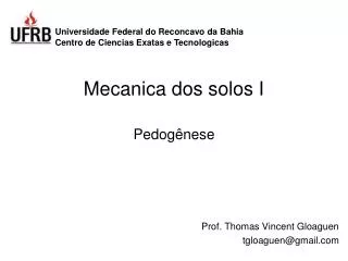 Mecanica dos solos I Pedogênese