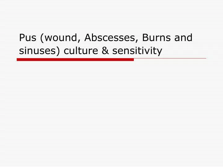 pus wound abscesses burns and sinuses culture sensitivity