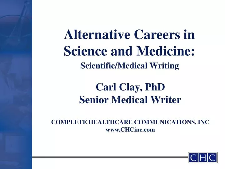 alternative careers in science and medicine