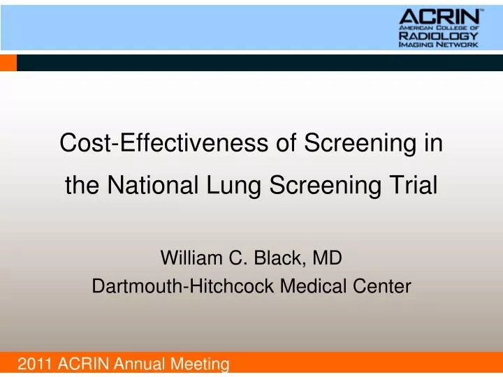 cost effectiveness of screening in the national lung screening trial