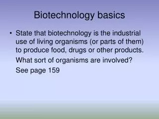 Biotechnology basics