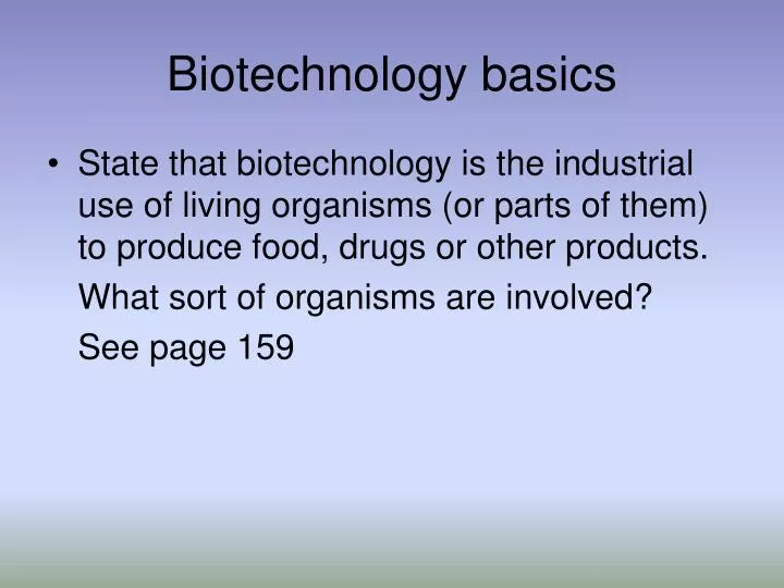 biotechnology basics