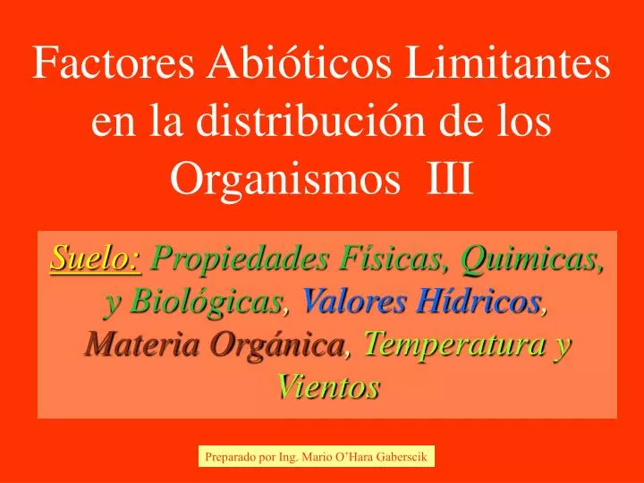 factores abi ticos limitantes en la distribuci n de los organismos iii