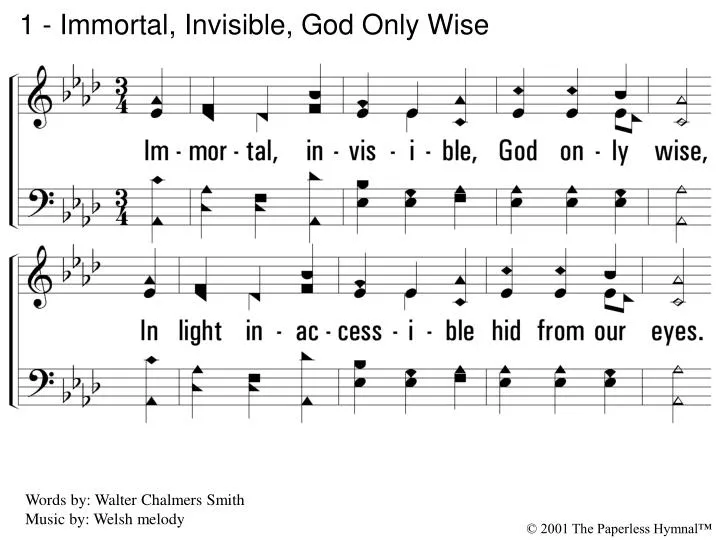 1 immortal invisible god only wise