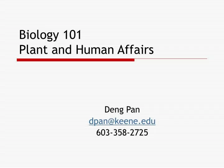 biology 101 plant and human affairs