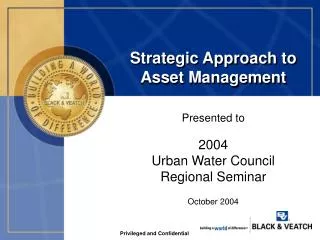 Strategic Approach to Asset Management