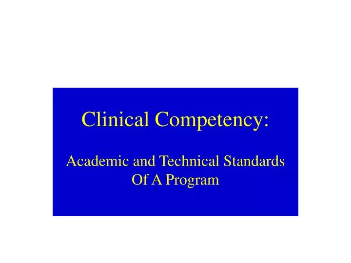 clinical competency