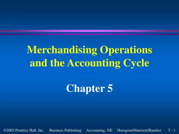 merchandising operations and the accounting cycle