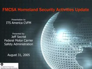 FMCSA Homeland Security Activities Update