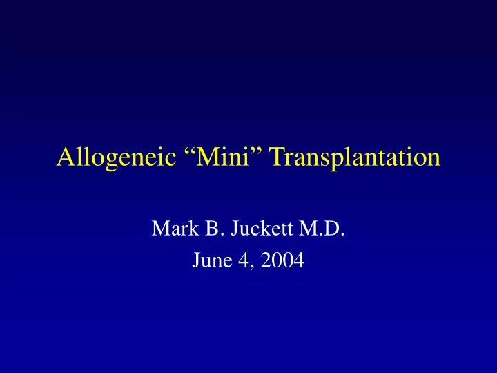 allogeneic mini transplantation