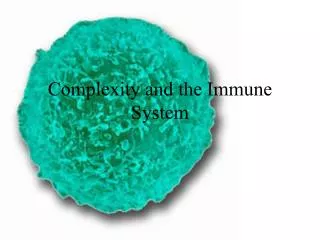 Complexity and the Immune System