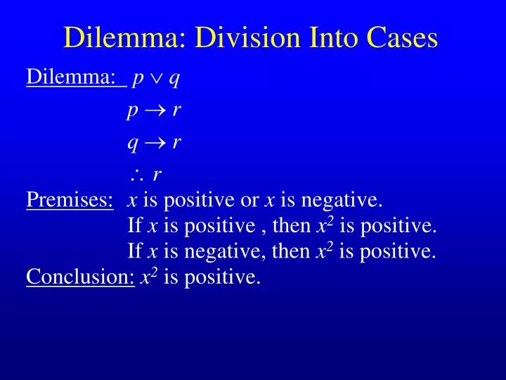 dilemma division into cases