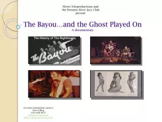 The Bayou…and the Ghost Played On A documentary