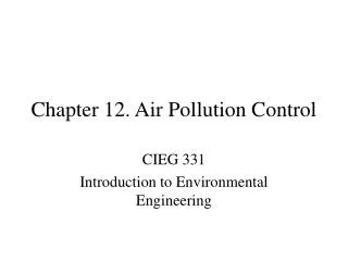 Chapter 12. Air Pollution Control