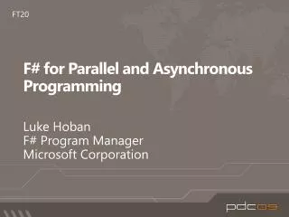 F# for Parallel and Asynchronous Programming