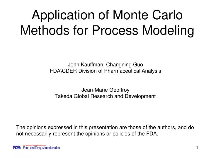 application of monte carlo methods for process modeling